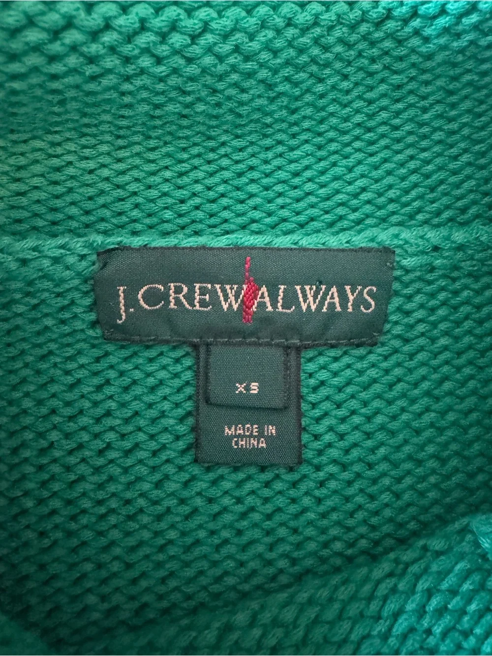 J. Crew Women's Green Cotton 1988 Rollneck Chunky Sweater Size XS